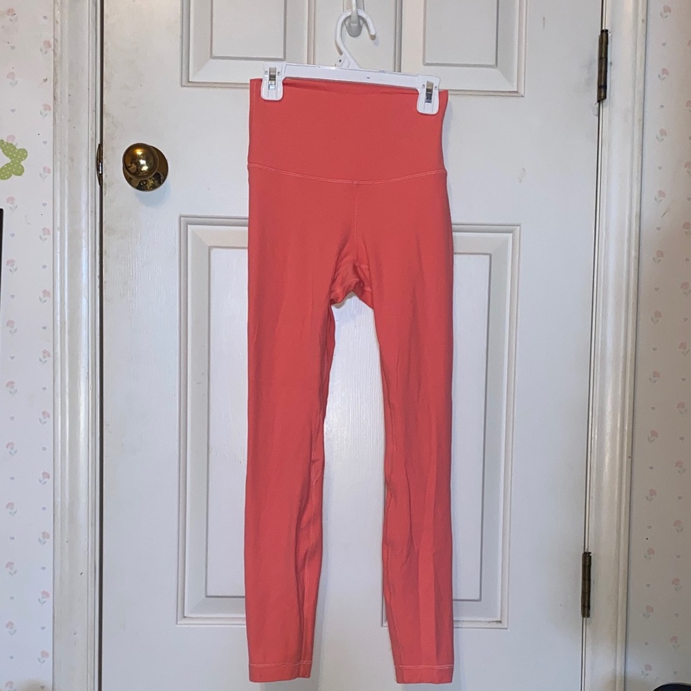 Coral Lululemon Ladies Leggings- Size 4